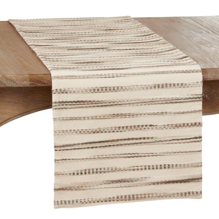 SARO LIFESTYLE SARO  Table Runner with Stripe Weave Design 839.M1672B